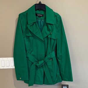 Ellen Tracy Women's Vibrant Green Trench Coat